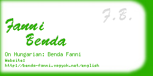 fanni benda business card